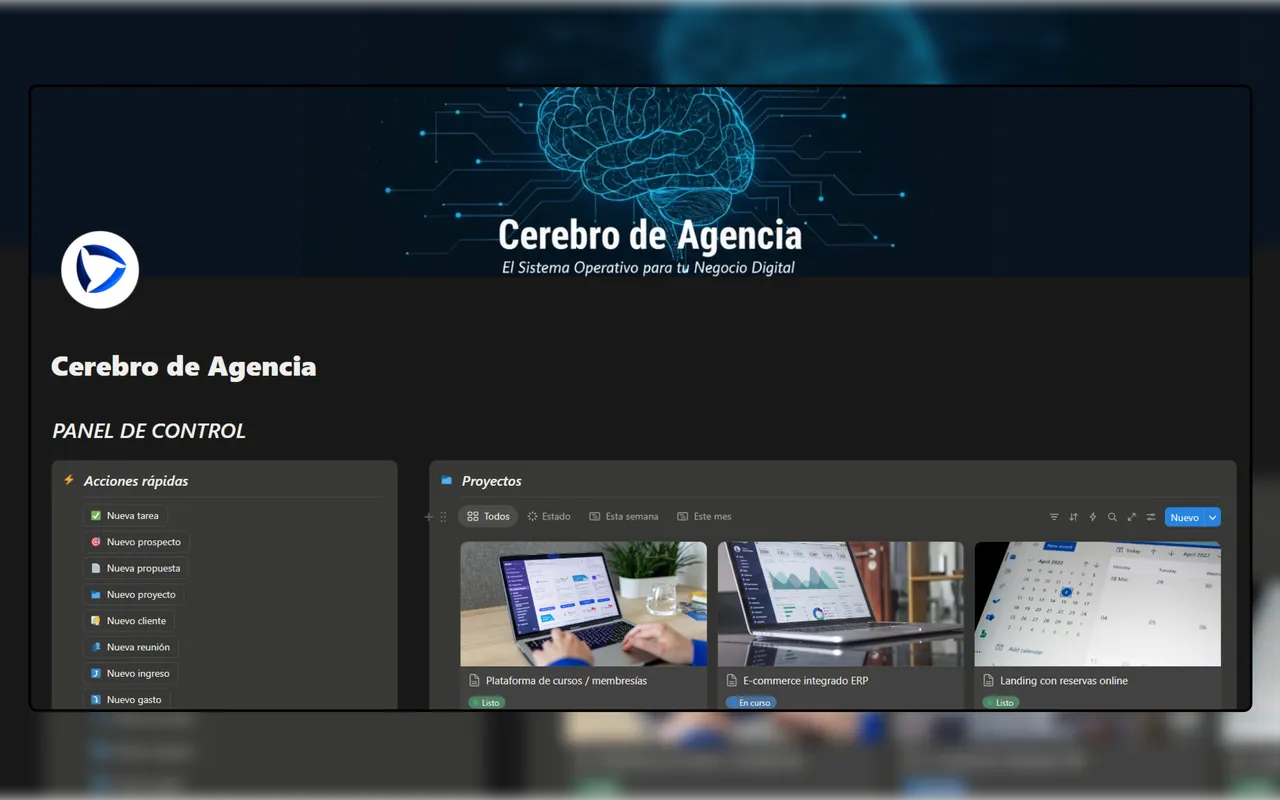 Panel de Control Notion